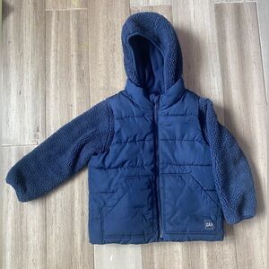 GAP Baby Dark Blue Hooded Fleece  Jacket with Vest . Size 4 y.o.